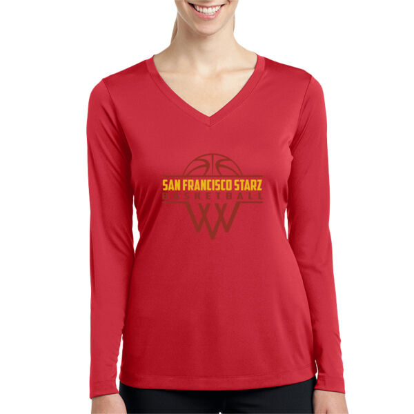 San Francisco Starz Ladies Long Sleeve PosiCharge Competitor V Neck Tee Thumbnail